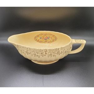 Limoges-American Toledo Delight Sand Oval Gravy Boat 22 ct Gold